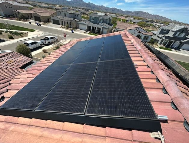 Rooftop solar panel array cleaned in a Bee Cave neighborhood